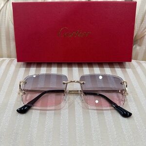 Cartier Gold and Pink Sunglasses
